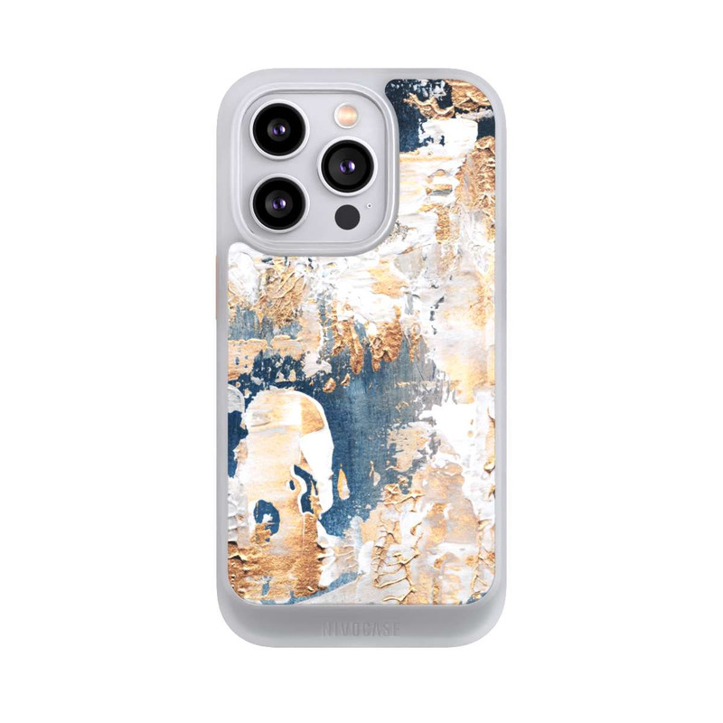iPhone 14 Pro NIVOcore Abstraktion Blau und Gold