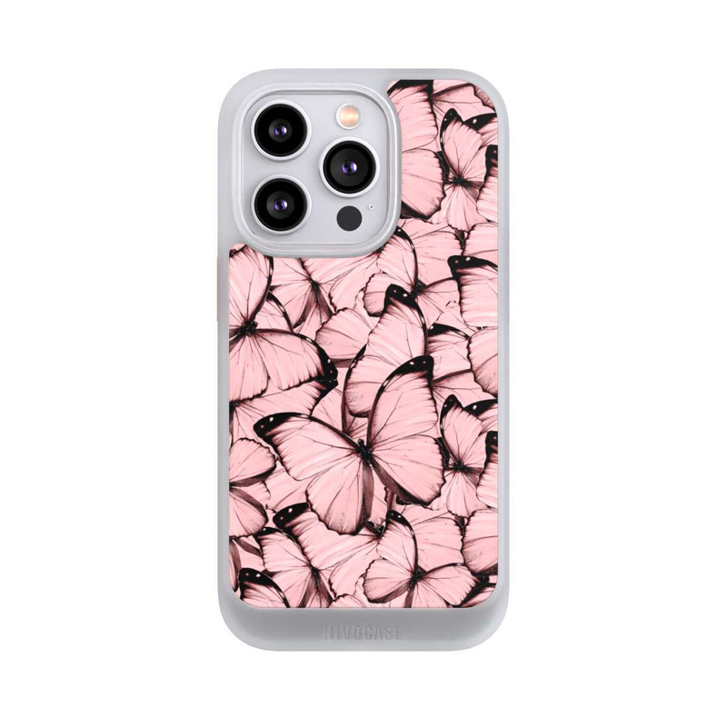 iPhone 14 Pro NIVOcore Rosa Schmetterling-Muster