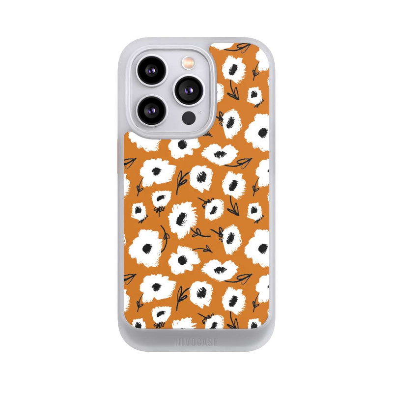 iPhone 14 Pro NIVOcore Blumenmuster Ocker