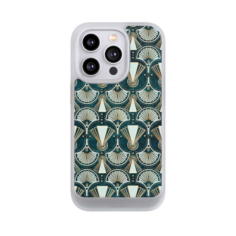 iPhone 14 Pro NIVOcore Art Deco Green Pattern