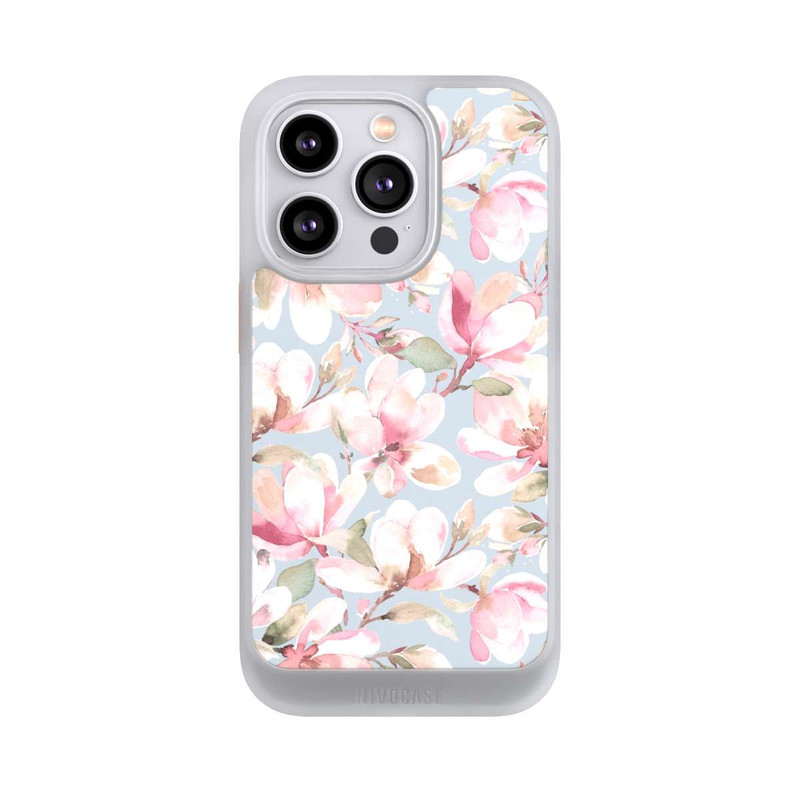 iPhone 14 Pro NIVOcore Fleurs de magnolia rose pastel