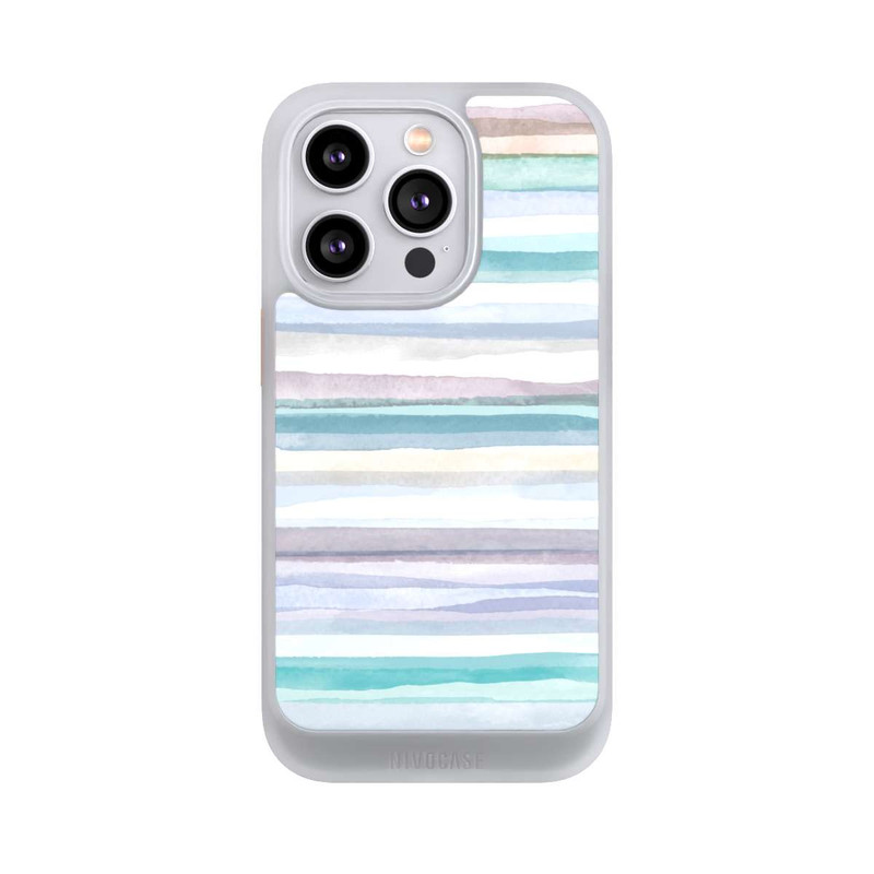 iPhone 14 Pro NIVOcore Pastellfarbene Streifen Blau
