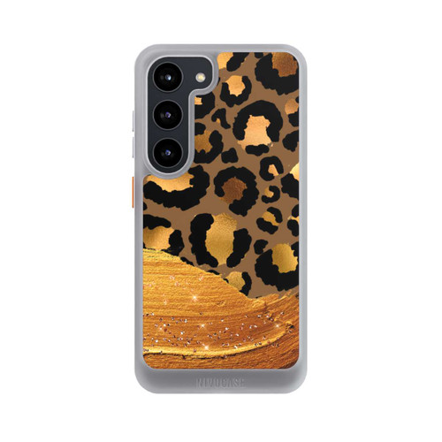 Samsung Galaxy S23 NIVOcore Dunkelgoldener Leoparden Glitzerlook