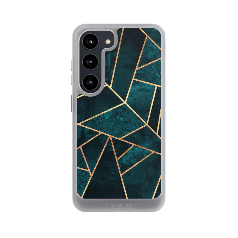 Galaxy S23 NIVOcore Tief Blaugrün Stein Gold Druck