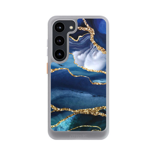 Samsung Galaxy S23 NIVOcore  Blauer Marmor Gold Glitzer Look