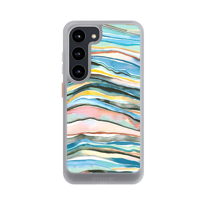 Galaxy S23 NIVOcore Couches d'agate aquarelle bleues