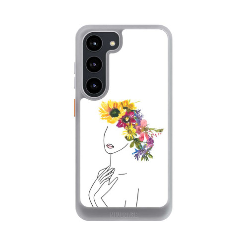 Samsung Galaxy S23 NIVOcore Line Art femme et couronne de fleurs