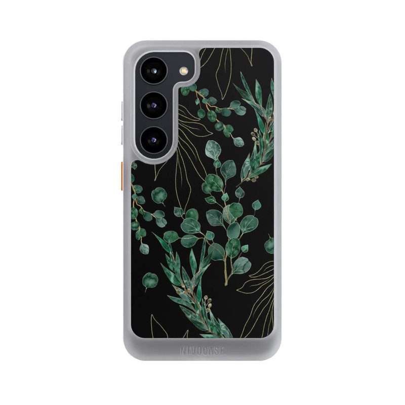 Galaxy S23 NIVOcore Feuilles d'Eucalyptus Fond Noir