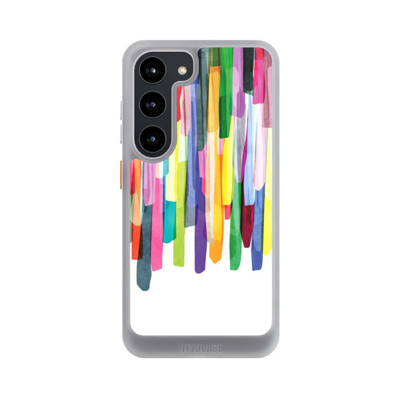 Galaxy S23 NIVOcore Bunte Streifen Weißer Hintergrund