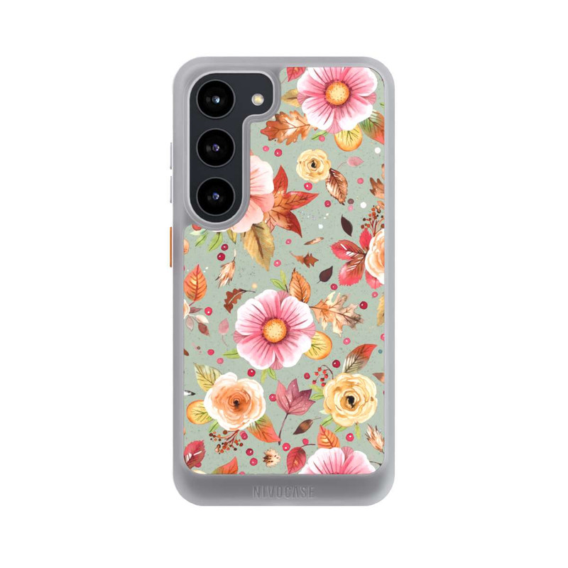 Galaxy S23 NIVOcore Fleurs d'automne Vert tendre