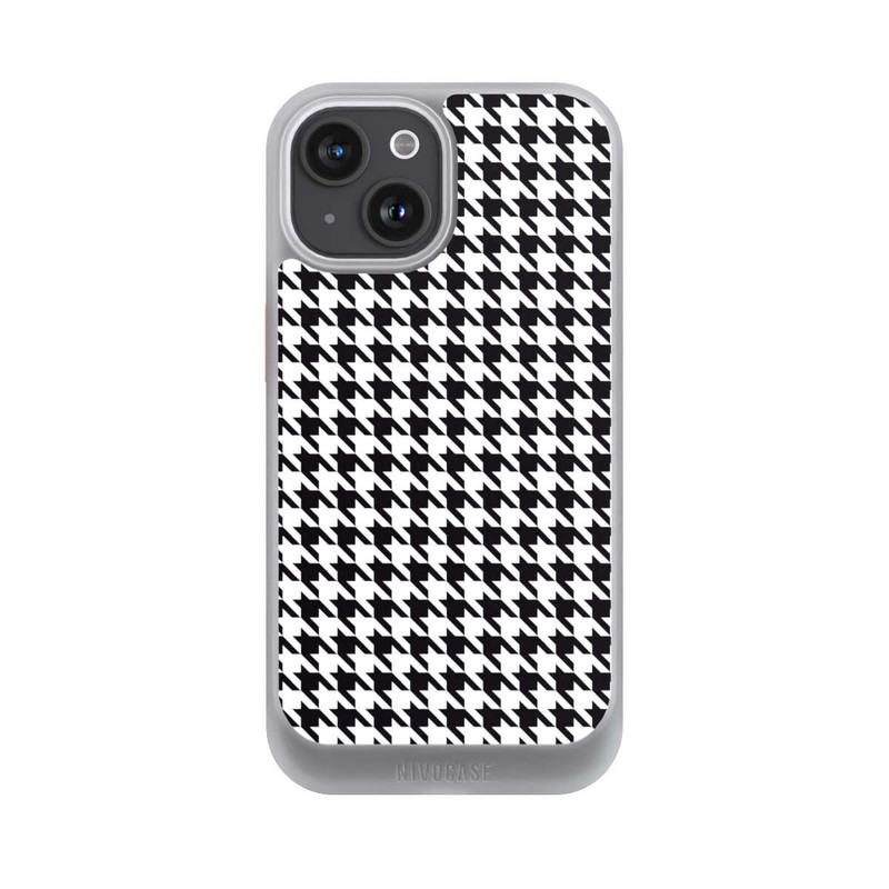 iPhone 15 NIVOcore Hahnentritt Schwarz Weiß