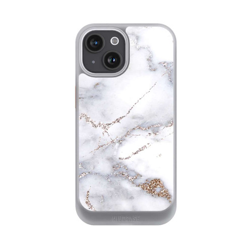 Apple iPhone 15 NIVOcore Silberglitzer Marmorlook