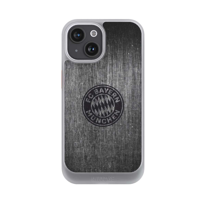iPhone 15 NIVOcore Metalllook FCB Logo einfarbig