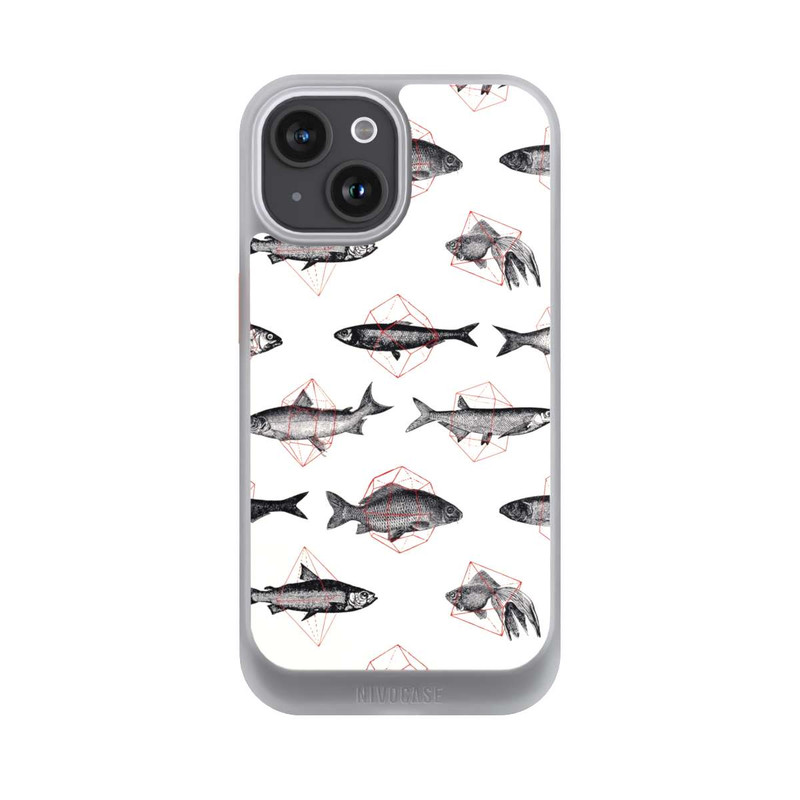 iPhone 15 NIVOcore Fische in Geometrie