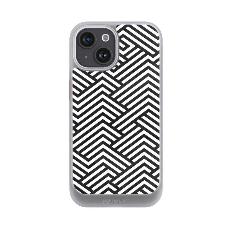 iPhone 15 NIVOcore Schwarz und Weiß ZigZag