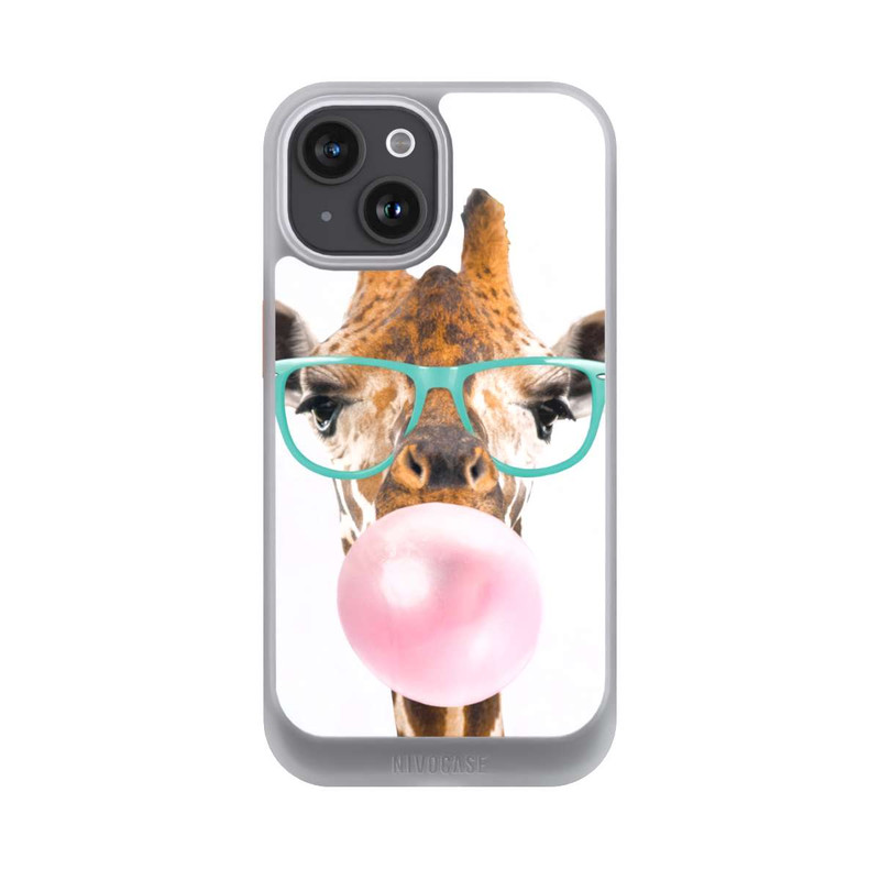 iPhone 15 NIVOcore Giraffe mit Kaugummi