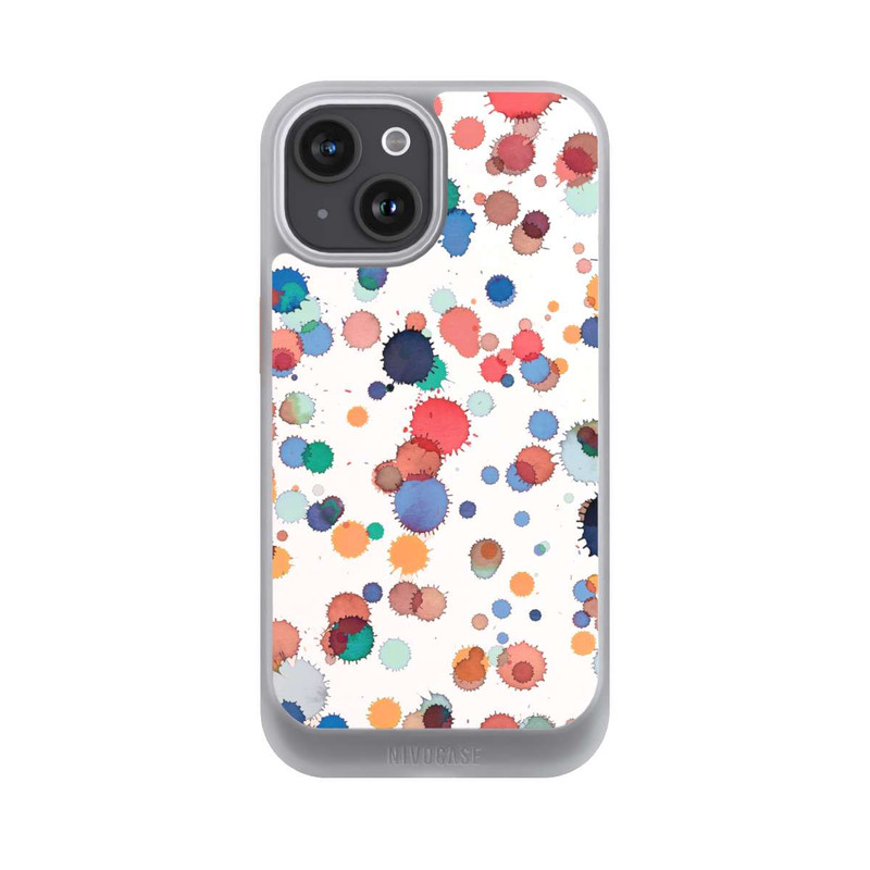 iPhone 15 NIVOcore Tropfen Aquarell Textur Blau Gelb