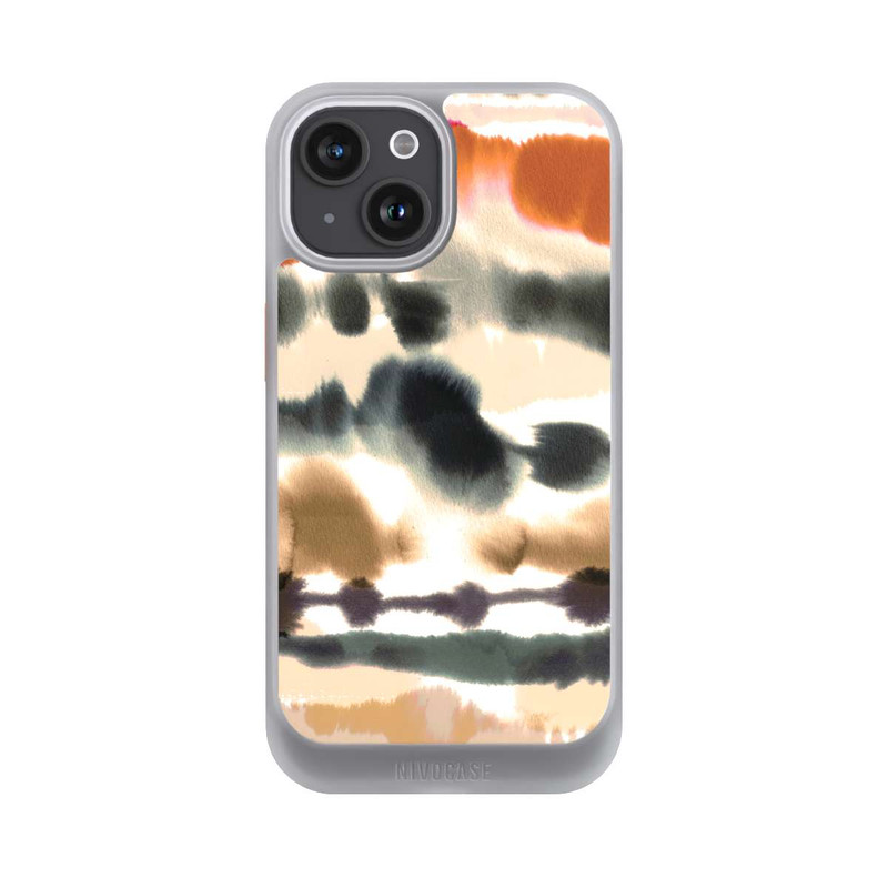 iPhone 15 NIVOcore Weiche nautische Aquarelllinien Orange