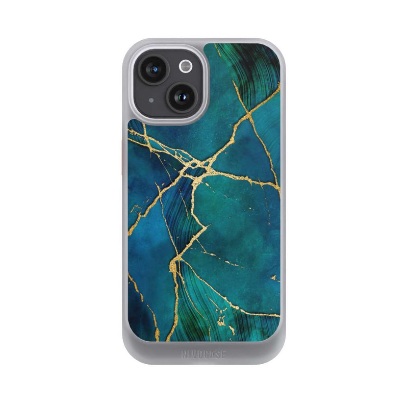 iPhone 15 NIVOcore Mineralischer Glamourlook Blaugold