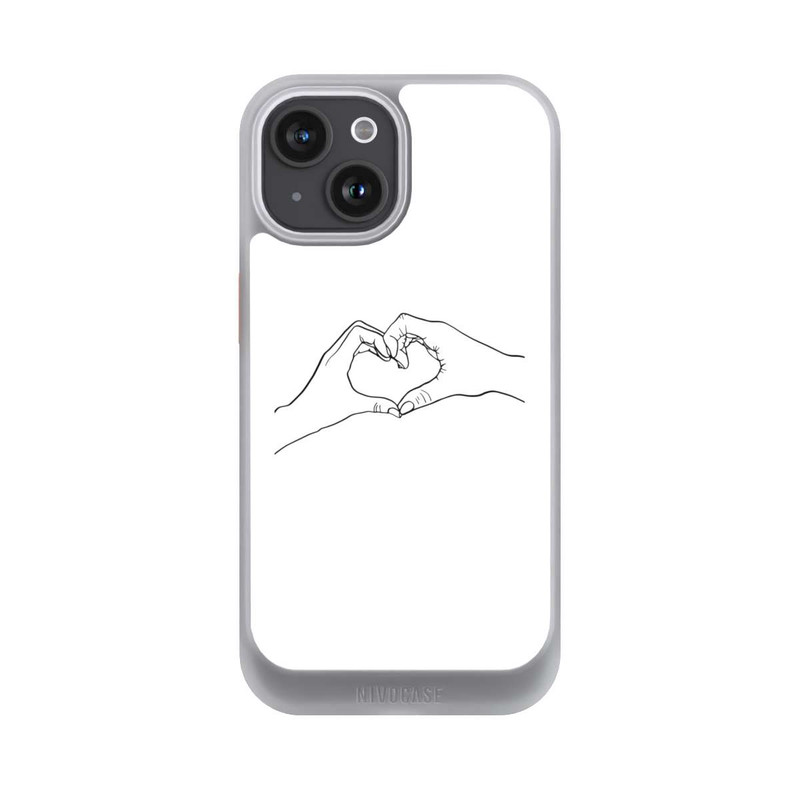 iPhone 15 NIVOcore Herz Hände Line Art