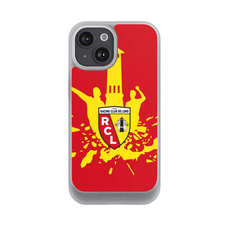 iPhone 15 NIVOcore RC Lens Turm Gelb auf Rot
