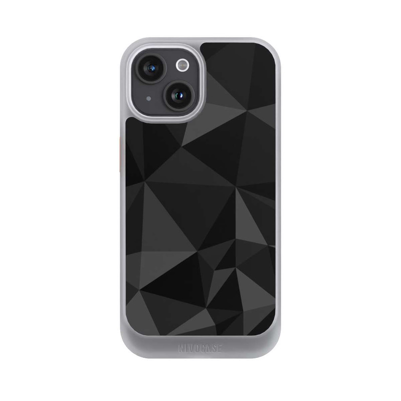 iPhone 15 NIVOcore Polygonmuster schwarz