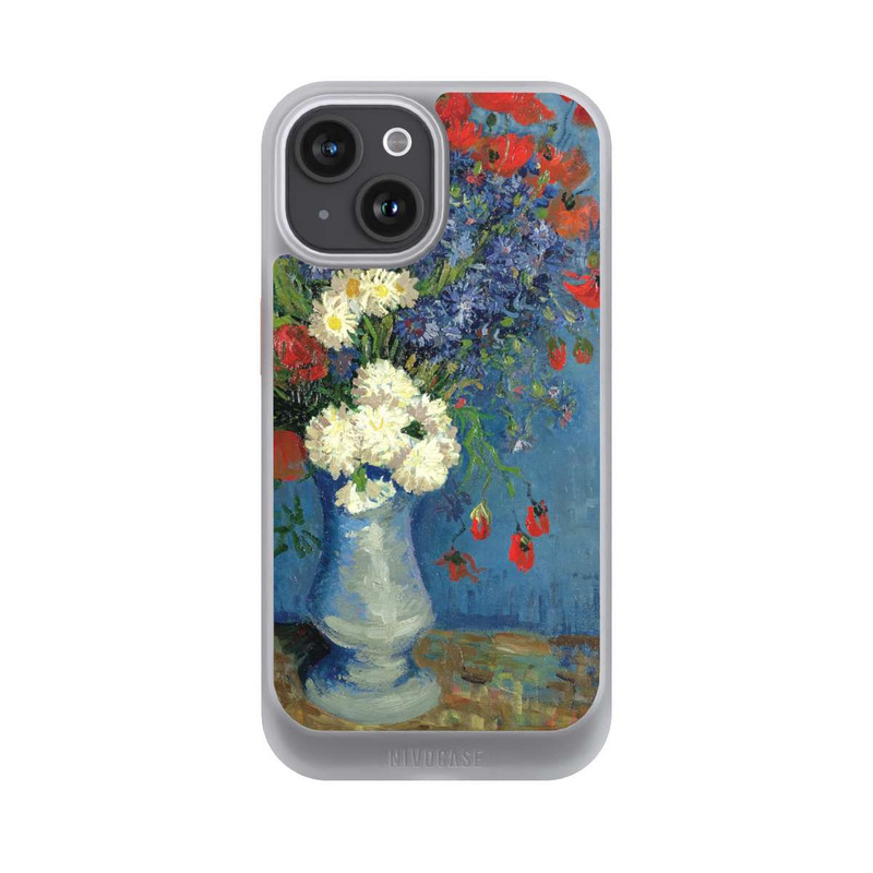 iPhone 15 NIVOcore Stillleben Vase mit Kornblumen und Mohnblumen von Vincent Van Gogh