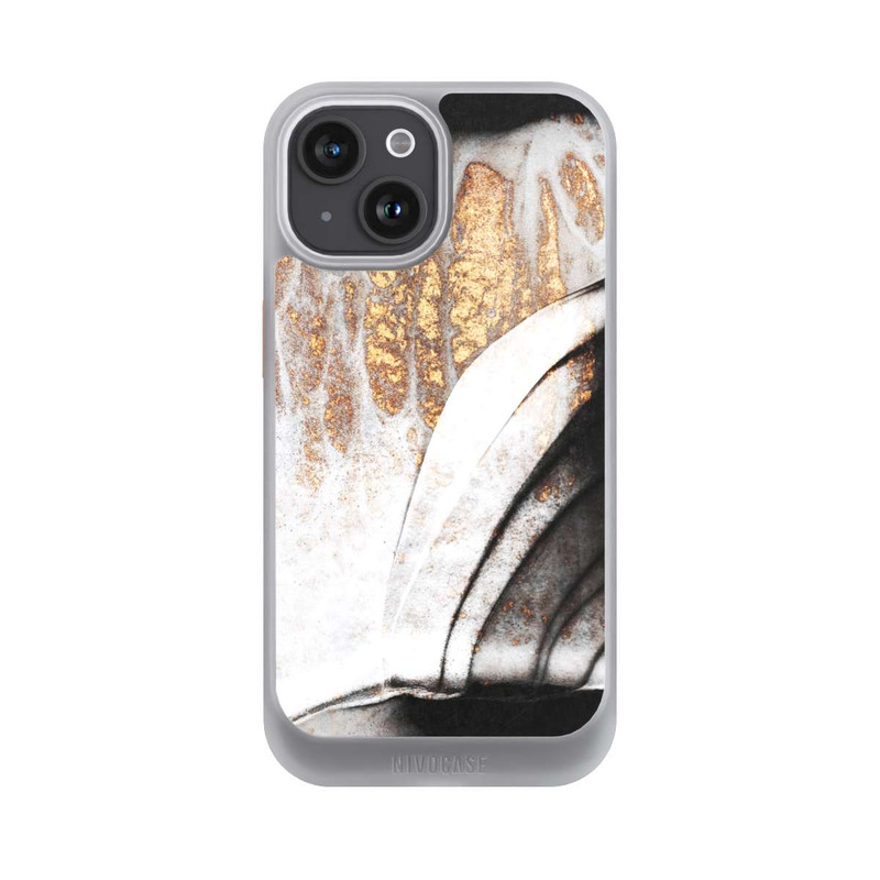 iPhone 15 NIVOcore Schwarze und goldene Adern
