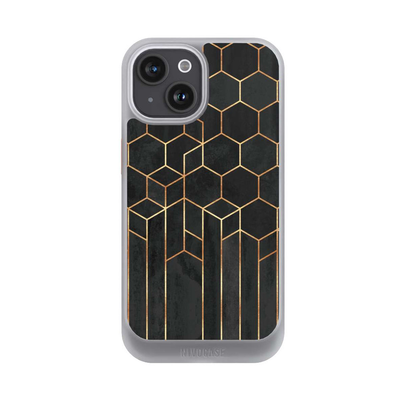 iPhone 15 NIVOcore Schwarze Sechsecke