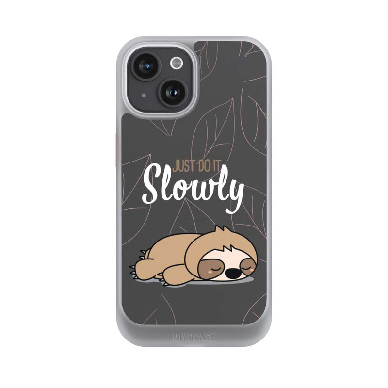 iPhone 15 NIVOcore Just Do It Slowly Sloth Grey
