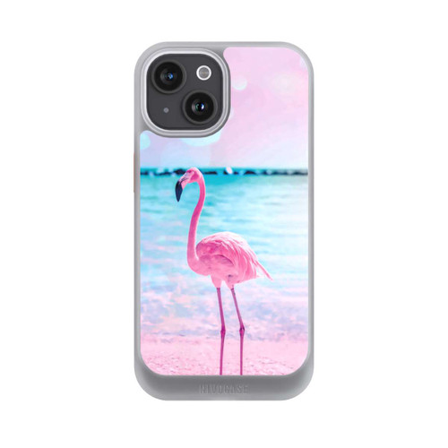 Apple iPhone 15 NIVOcore Rosa Flamingo am Meer