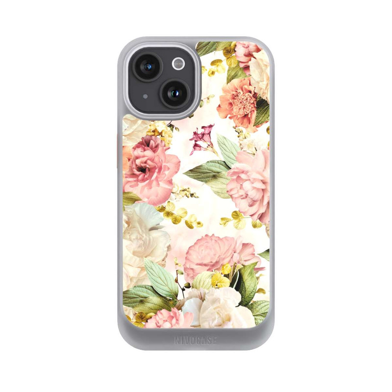 iPhone 15 NIVOcore Flower Frame Peonies beige