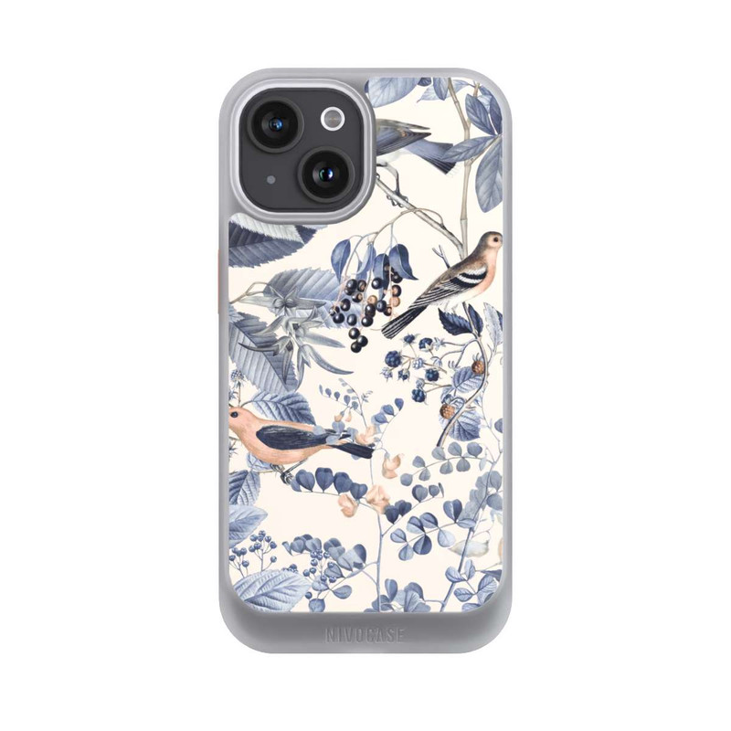 iPhone 15 NIVOcore Vögel und Beeren in Beige