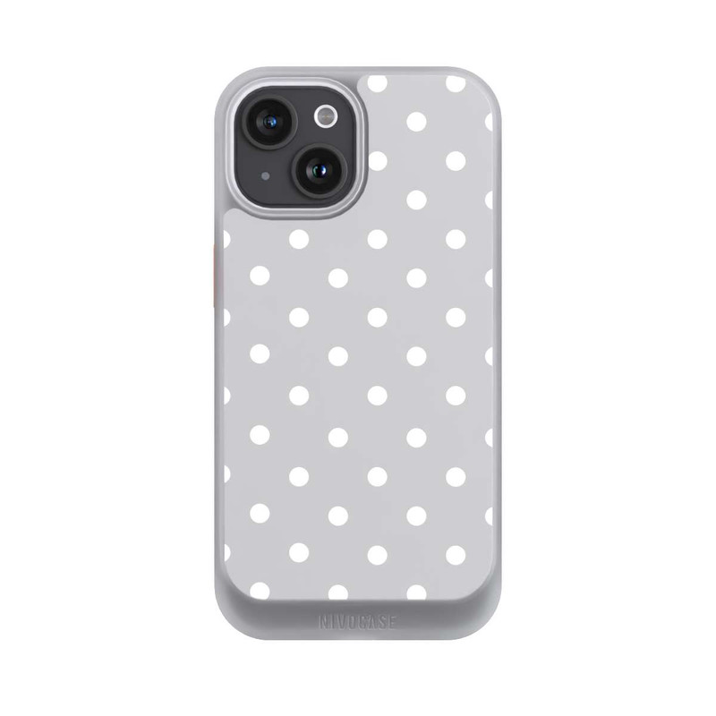 iPhone 15 NIVOcore Polka Dots Grau