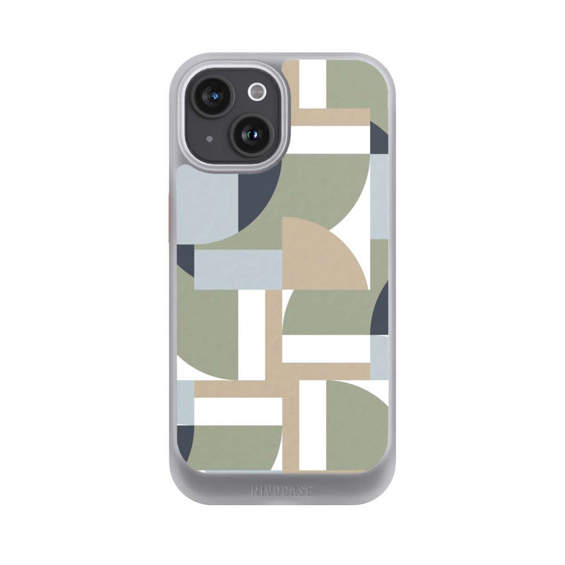 iPhone 15 NIVOcore Futuristische Bauhaus Polygone Beige