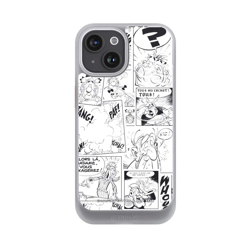 iPhone 15 NIVOcore Asterix Comic Schwarz und Weiß