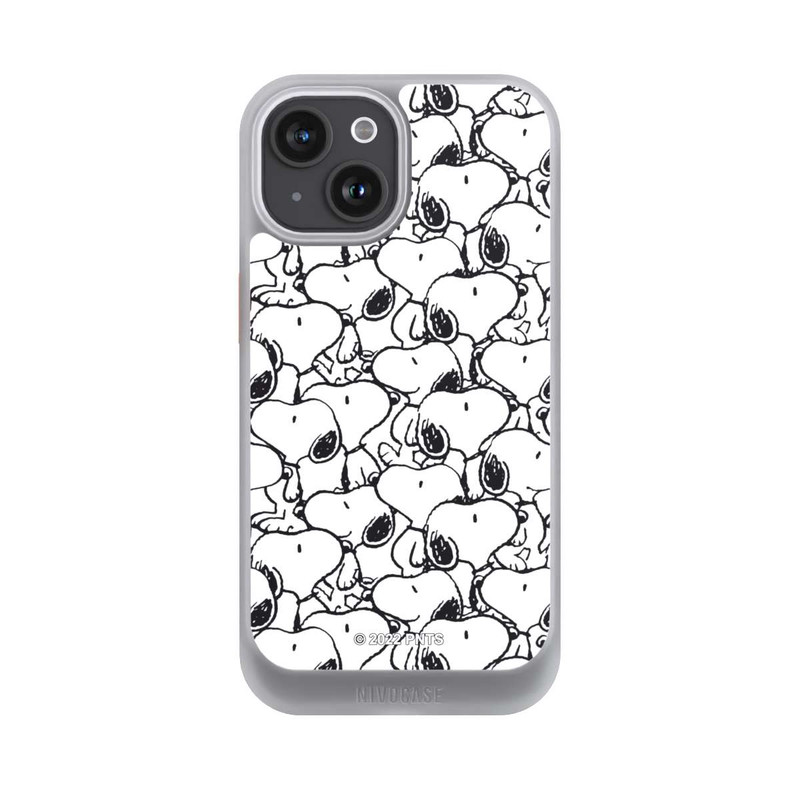 iPhone 15 NIVOcore Snoopy Muster Schwarz und Weiß