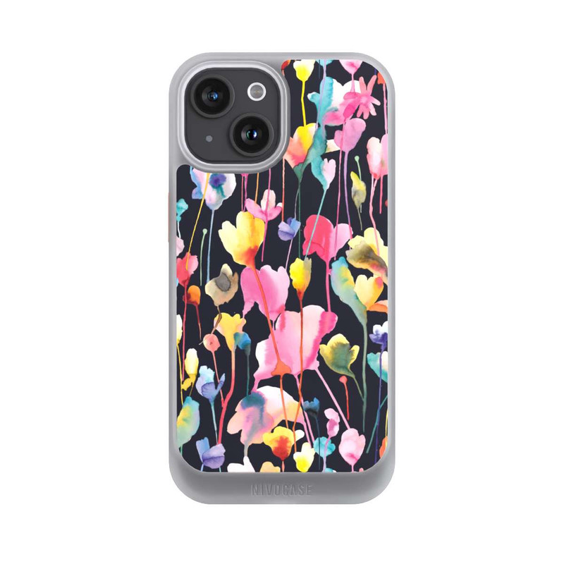 iPhone 15 NIVOcore Wildblumen schwarz