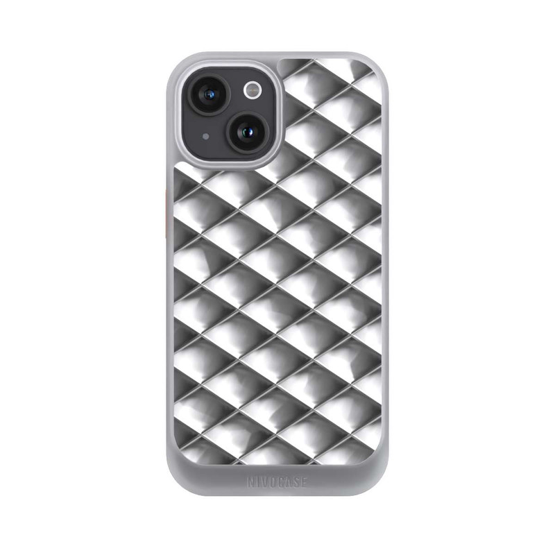iPhone 15 NIVOcore Carrés argentés Glamour