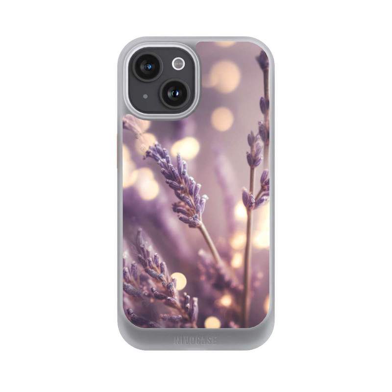 iPhone 15 NIVOcore Lavender Close Up with AI