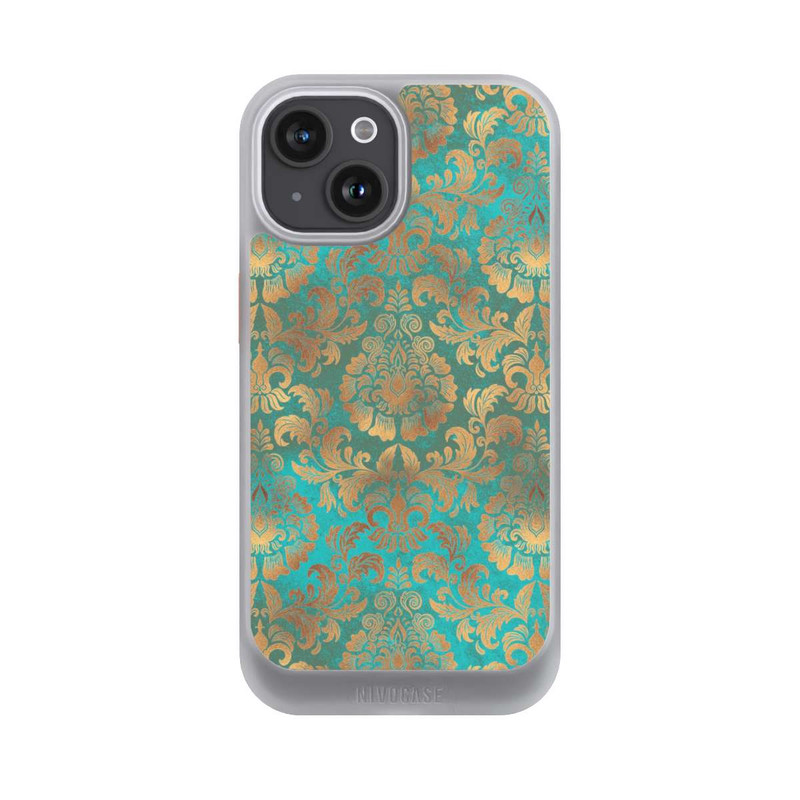 iPhone 15 NIVOcore Damasttapete Türkis