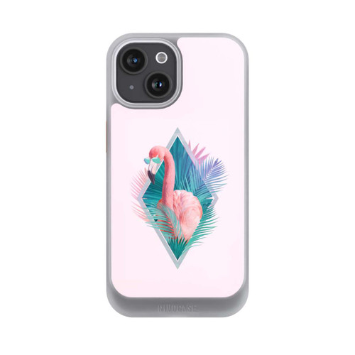 Apple iPhone 15 NIVOcore Tropical Leaves Flamingo