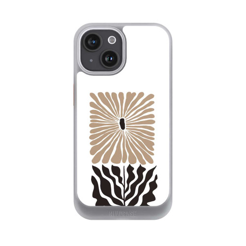 Apple iPhone 15 NIVOcore Eckige Blume Dunkelbraun