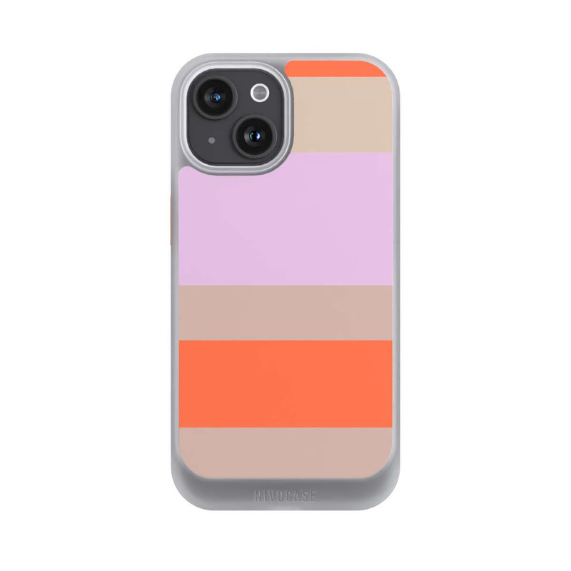 iPhone 15 NIVOcore Moca Lila Orange Stripes