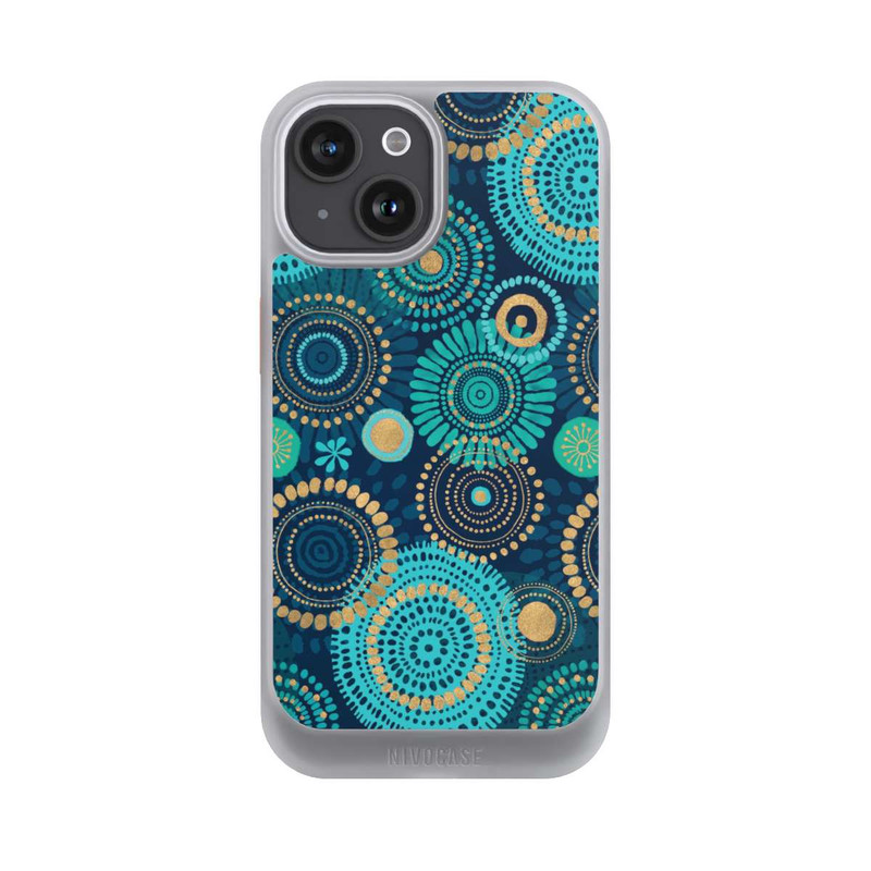 iPhone 15 NIVOcore Blockprint India Teal Gold