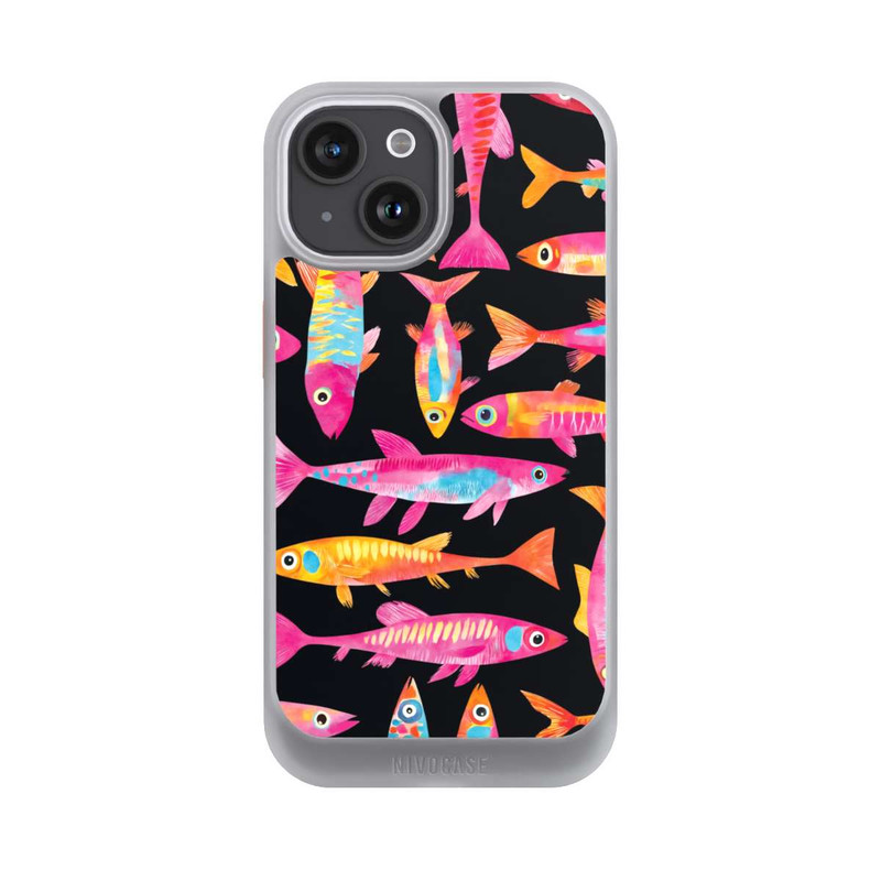 iPhone 15 NIVOcore Funky bunte Fisch Parade mit KI