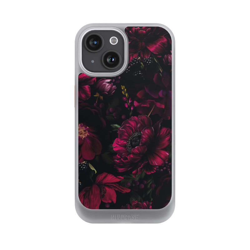 iPhone 15 NIVOcore Dunkle Rote Blumen Liebe