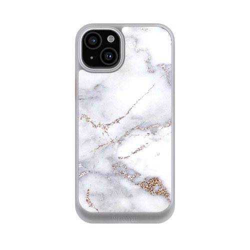 Apple iPhone 15 Plus NIVOcore Silberglitzer Marmorlook