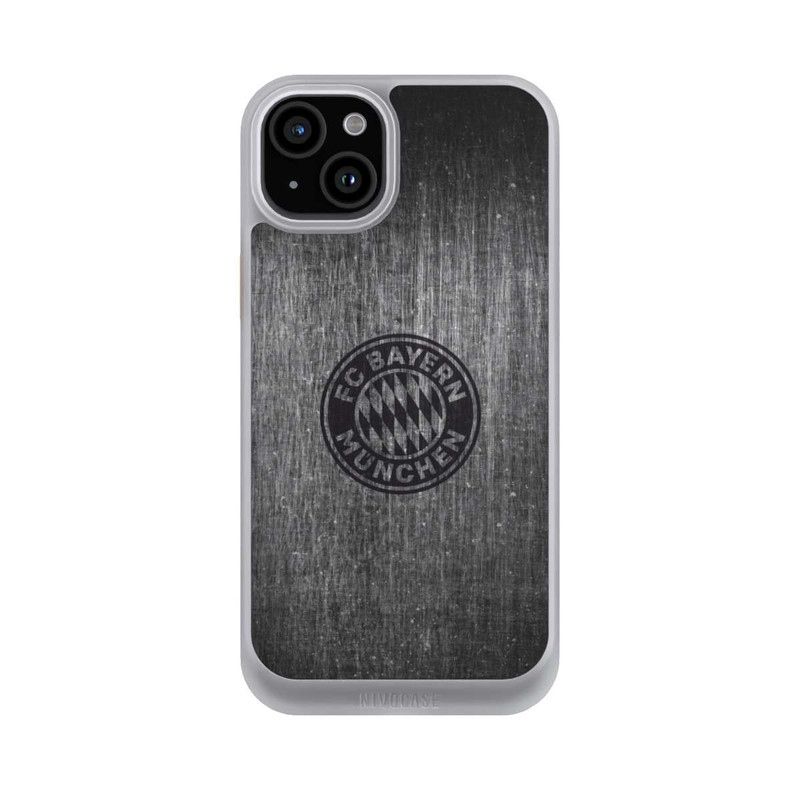 iPhone 15 Plus NIVOcore Metalllook FCB Logo einfarbig