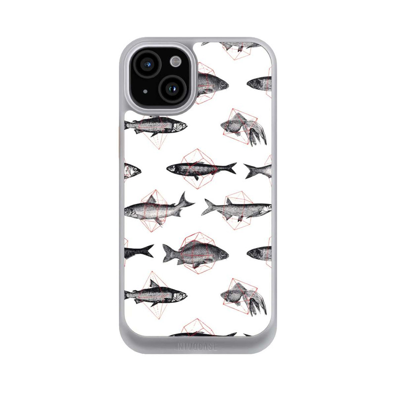 iPhone 15 Plus NIVOcore Fische in Geometrie
